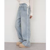 脇レースラインワイドデニムパンツ | RMAF NICE CLAUP / OLIVE des OLIVE | 詳細画像5