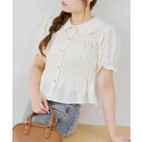 【7色展開】シャーリングペプラムブラウス | RMAF　NICE CLAUP / OLIVE des OLIVE | 詳細画像3 