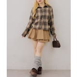 ラインストーン付脇ドロストチェックシャツ | RMAF NICE CLAUP / OLIVE des OLIVE | 詳細画像8