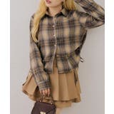 ラインストーン付脇ドロストチェックシャツ | RMAF NICE CLAUP / OLIVE des OLIVE | 詳細画像3