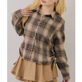 ラインストーン付脇ドロストチェックシャツ | RMAF NICE CLAUP / OLIVE des OLIVE | 詳細画像5