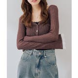 【5色展開】ハート釦袖レースラメカーディガン | RMAF　NICE CLAUP / OLIVE des OLIVE | 詳細画像34 