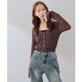 【5色展開】ハート釦袖レースラメカーディガン | RMAF　NICE CLAUP / OLIVE des OLIVE | 詳細画像35 