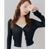 【5色展開】ハート釦袖レースラメカーディガン | RMAF　NICE CLAUP / OLIVE des OLIVE | 詳細画像3 