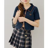 ベロアモールダブルジップ半袖ニット | RMAF　NICE CLAUP / OLIVE des OLIVE | 詳細画像3 