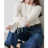 アイボリー | 袖レース&リボンニットトップス | RMAF NICE CLAUP / OLIVE des OLIVE