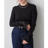 ブラック | 袖レース&リボンニットトップス | RMAF NICE CLAUP / OLIVE des OLIVE