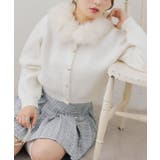 アイボリー | フェイクファー衿ニットカーディガン | RMAF　NICE CLAUP / OLIVE des OLIVE