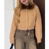 ベージュ | フェイクファー衿ニットカーディガン | RMAF　NICE CLAUP / OLIVE des OLIVE