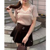 ピンク | レースアップ半袖ニット | RMAF NICE CLAUP / OLIVE des OLIVE