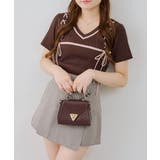 ブラウン | レースアップ半袖ニット | RMAF NICE CLAUP / OLIVE des OLIVE
