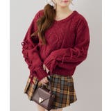 ボルドー | 袖レースアップラメモールニット | RMAF NICE CLAUP / OLIVE des OLIVE