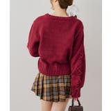 袖レースアップラメモールニット | RMAF NICE CLAUP / OLIVE des OLIVE | 詳細画像4