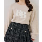 グレージュ | ラメフェザーキルトロゴニット | RMAF　NICE CLAUP / OLIVE des OLIVE
