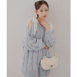 サックス | 肩あきリボンニットワンピース | RMAF　NICE CLAUP / OLIVE des OLIVE
