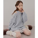サックス | 肩あきサイドリボンニットワンピース | RMAF NICE CLAUP / OLIVE des OLIVE