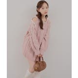 ピンク | 肩あきサイドリボンニットワンピース | RMAF NICE CLAUP / OLIVE des OLIVE
