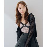 ブラック | 【セットアイテム】レースカーディガン×カップ付きレースキャミ | RMAF　NICE CLAUP / OLIVE des OLIVE