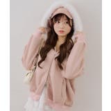 ピンク | 【裏起毛】キラキラなキラキラロゴファーパーカー | RMAF　NICE CLAUP / OLIVE des OLIVE