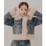 【セットアップ対応】フェイクファー付デニムブルゾン | RMAF　NICE CLAUP / OLIVE des OLIVE | 詳細画像1 