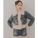 【セットアップ対応】フェイクファー付デニムブルゾン | RMAF　NICE CLAUP / OLIVE des OLIVE | 詳細画像3 