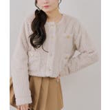 グレージュ | ストライプファーノーカラージャケット | RMAF NICE CLAUP / OLIVE des OLIVE