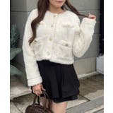アイボリー | ストライプファーノーカラージャケット | RMAF NICE CLAUP / OLIVE des OLIVE