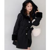 ブラック系 | フードフェイクファー付コート | RMAF　NICE CLAUP / OLIVE des OLIVE