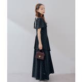 ドット柄 アシンメトリーフリルロングワンピース | RMAF NICE CLAUP / OLIVE des OLIVE | 詳細画像27