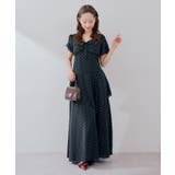 ドット柄 アシンメトリーフリルロングワンピース | RMAF NICE CLAUP / OLIVE des OLIVE | 詳細画像30