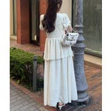 ドット柄 アシンメトリーフリルロングワンピース | RMAF NICE CLAUP / OLIVE des OLIVE | 詳細画像34