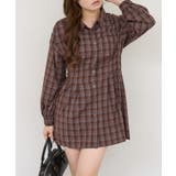 ブラウン | 後ろレースアップシャツワンピース | RMAF　NICE CLAUP / OLIVE des OLIVE