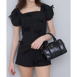 ブラック | 【Seemi.】リボンミニサロペ | NICE CLAUP / OLIVE des OLIVE　OUTLET