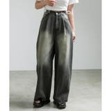 ブラック系 | ウエストホック切替ワイドデニム | RMAF NICE CLAUP / OLIVE des OLIVE