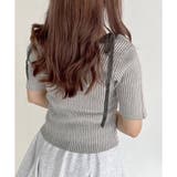 【OLIVE des OLIVE】肩リボンレイヤードリブニット | NICE CLAUP / OLIVE des OLIVE　OUTLET | 詳細画像4 