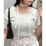 オフ | 【OLIVE des OLIVE】肩リボンレイヤードリブニット | NICE CLAUP / OLIVE des OLIVE　OUTLET