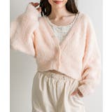 ピンク | 【OLIVE des OLIVE】ブークレ起毛ショートカーデ | NICE CLAUP / OLIVE des OLIVE　OUTLET