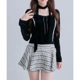 ブラック | 【OLIVE des OLIVE】タイ付ベロアトップス | NICE CLAUP / OLIVE des OLIVE　OUTLET