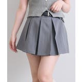 グレー | 【OLIVE des OLIVE】合皮ベルト付きプリーツスカート | NICE CLAUP / OLIVE des OLIVE OUTLET