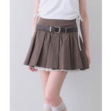 ブラウン | 【OLIVE des OLIVE】ベルト付きタックフレアスカート | NICE CLAUP / OLIVE des OLIVE OUTLET