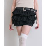 ブラック | 【OLIVE des OLIVE】合皮ベルト付きフリルショートパンツ | NICE CLAUP / OLIVE des OLIVE OUTLET