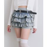 デニム | 【OLIVE des OLIVE】合皮ベルト付きフリルショートパンツ | NICE CLAUP / OLIVE des OLIVE OUTLET