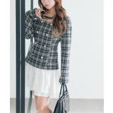 ネイビー | 【OLIVE des OLIVE】異素材ドッキングワンピース | NICE CLAUP / OLIVE des OLIVE OUTLET