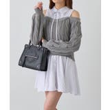 トップグレー | 【OLIVE des OLIVE】肩あきドッキングワンピ | NICE CLAUP / OLIVE des OLIVE　OUTLET