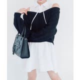 ブラック | 【OLIVE des OLIVE】肩あきドッキングワンピ | NICE CLAUP / OLIVE des OLIVE　OUTLET