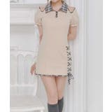ベージュ | 【Belle Charme】レースアップポロミニワンピース | NICE CLAUP / OLIVE des OLIVE OUTLET