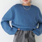 ブルー | 【LARUTA】Wジャガードバナナスリーブカーデ | RMAF NICE CLAUP / OLIVE des OLIVE