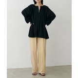 【LARUTA】サイドライン切替ベロアパンツ | NICE CLAUP / OLIVE des OLIVE　OUTLET | 詳細画像2 