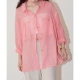 ピンク | 【LARUTA】シアーサファリポケット付きシャツ | NICE CLAUP / OLIVE des OLIVE　OUTLET