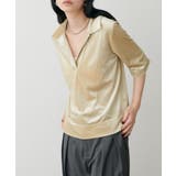 【LARUTA】ベロアポロシャツプルオーバー | NICE CLAUP / OLIVE des OLIVE　OUTLET | 詳細画像3 